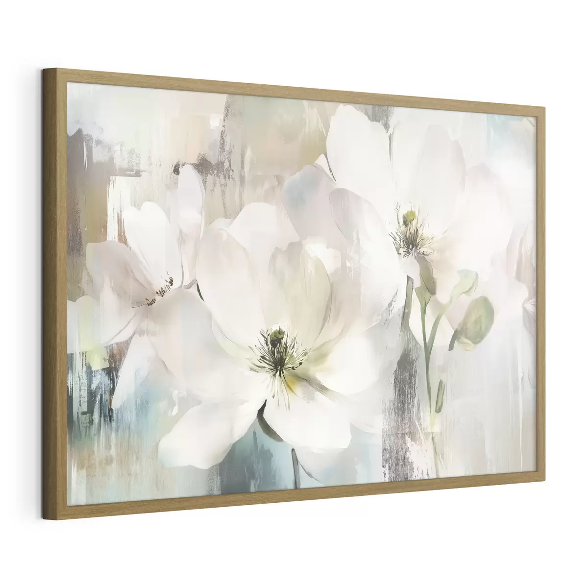 Poster Fleurs blanches à la peinture à l'huile f43903