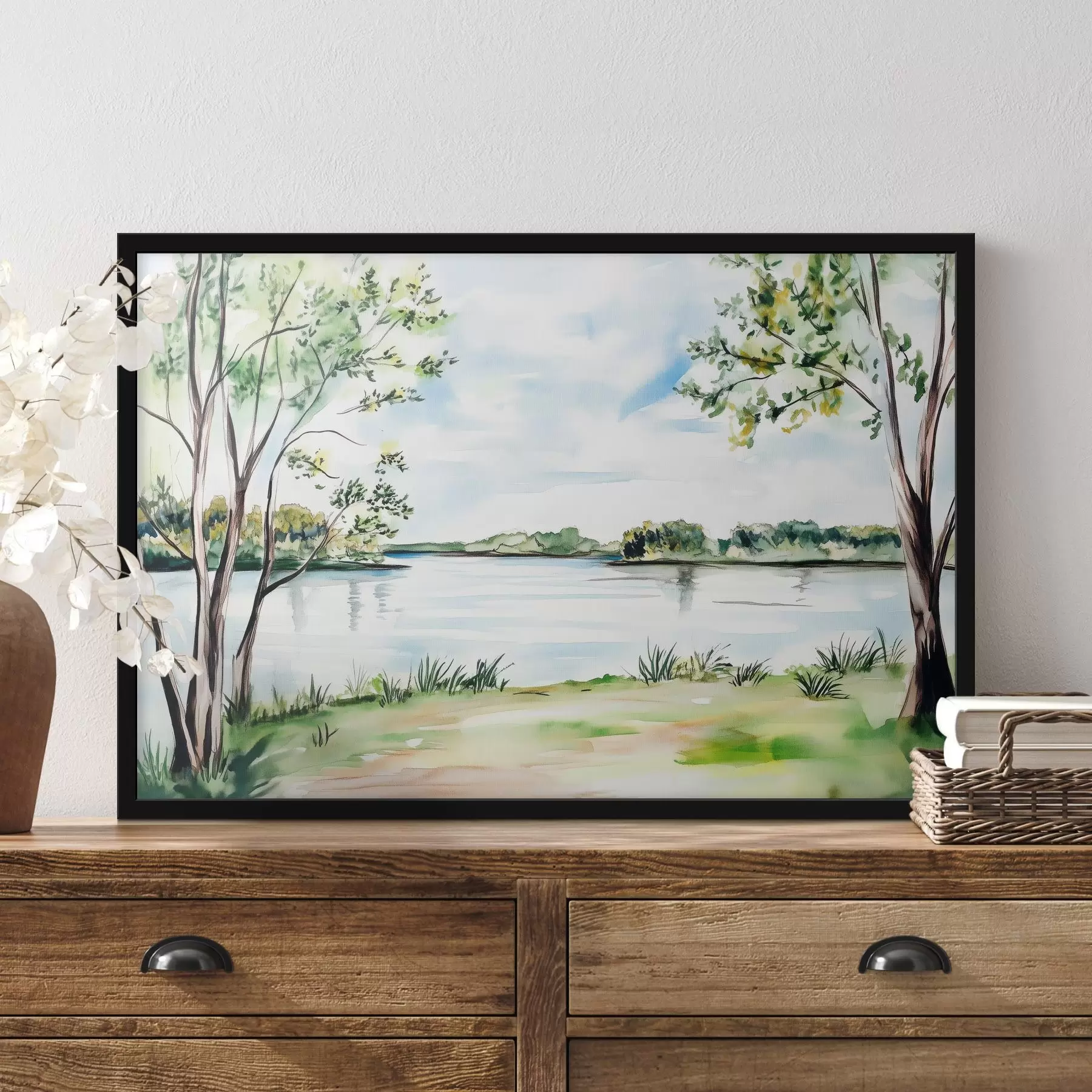 Papier peint Arbres au bord du lac f43921