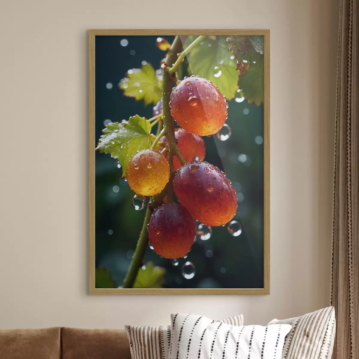 Poster Raisins avec gouttes de rosée f43872