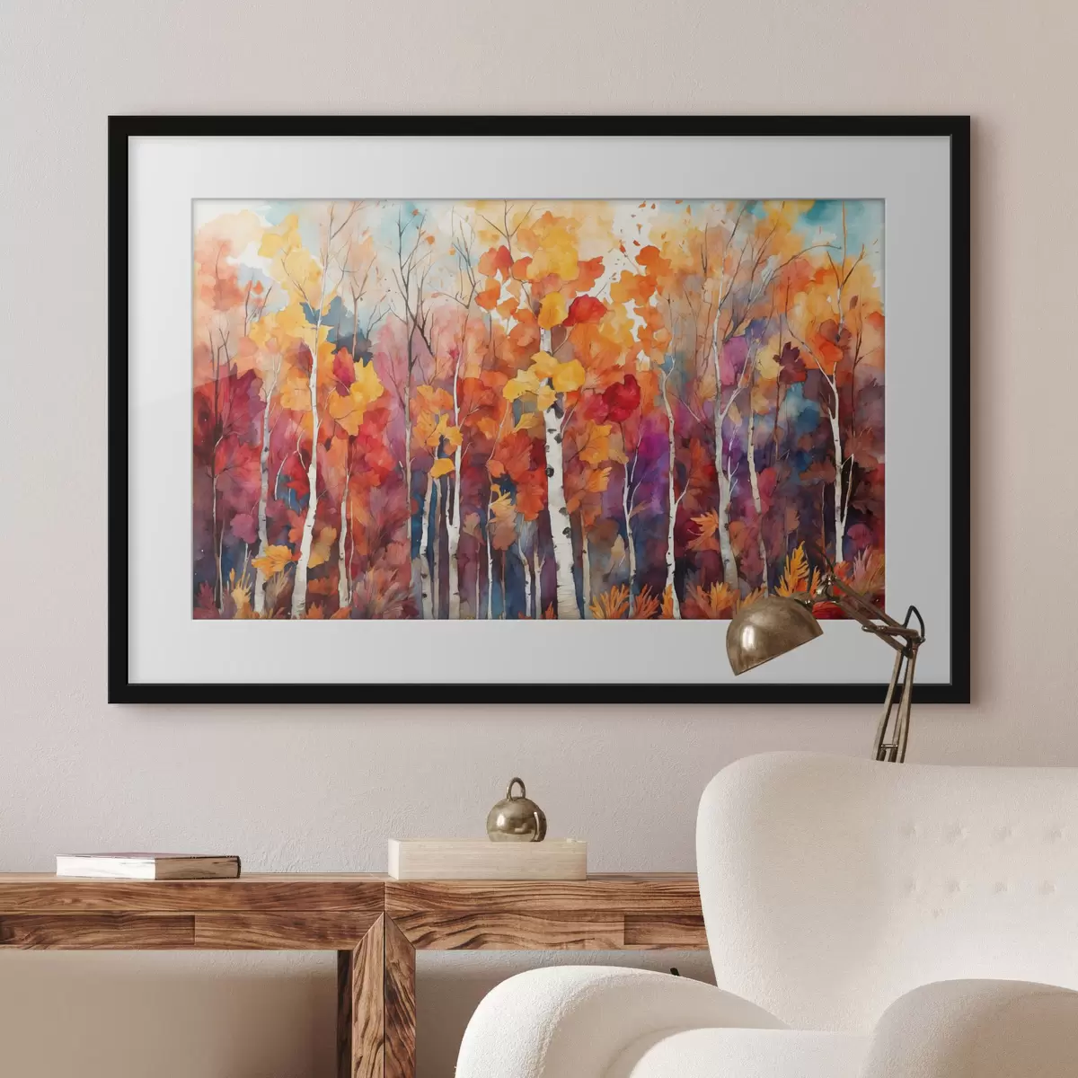 Poster Balade parmi les bouleaux f43447