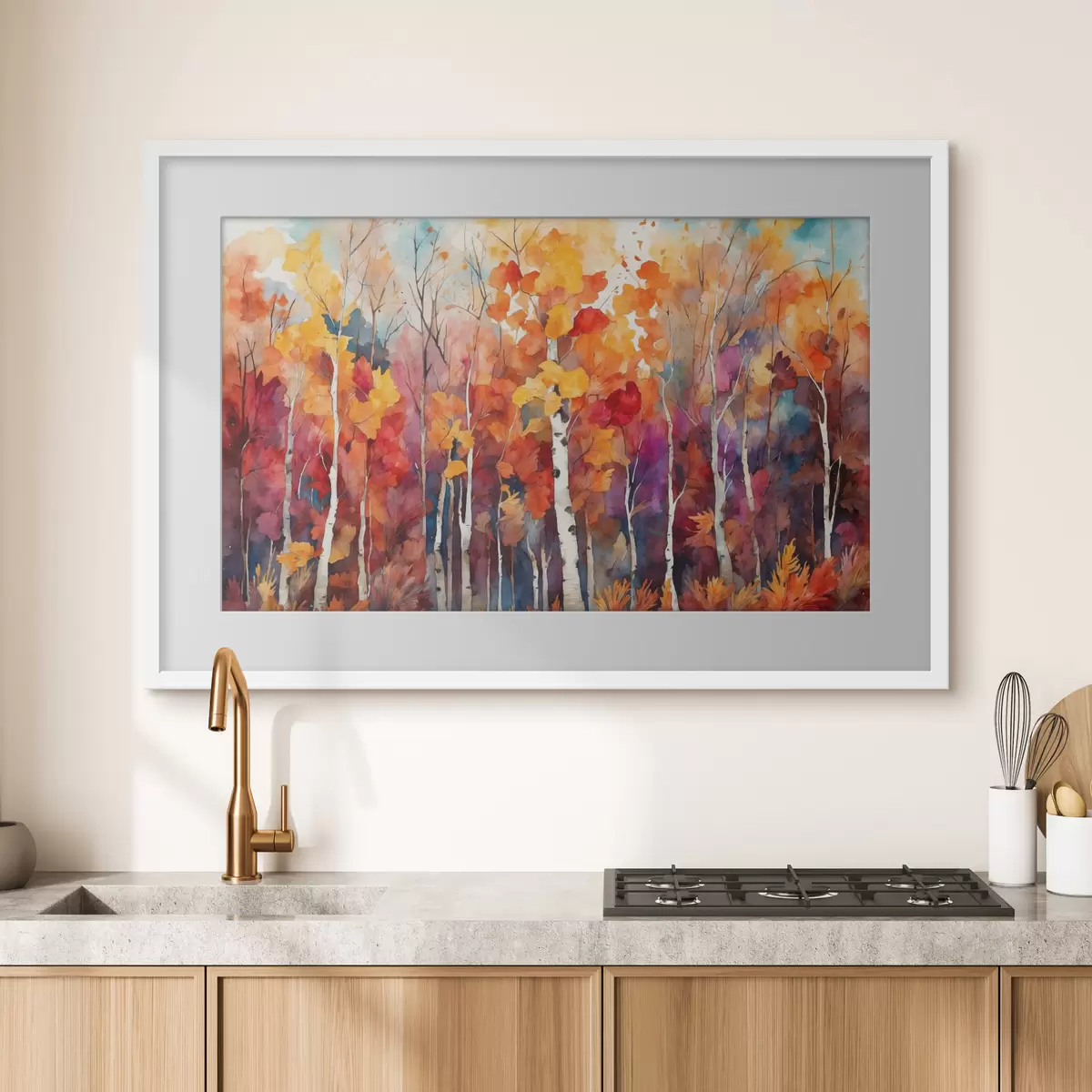 Poster Balade parmi les bouleaux f43447