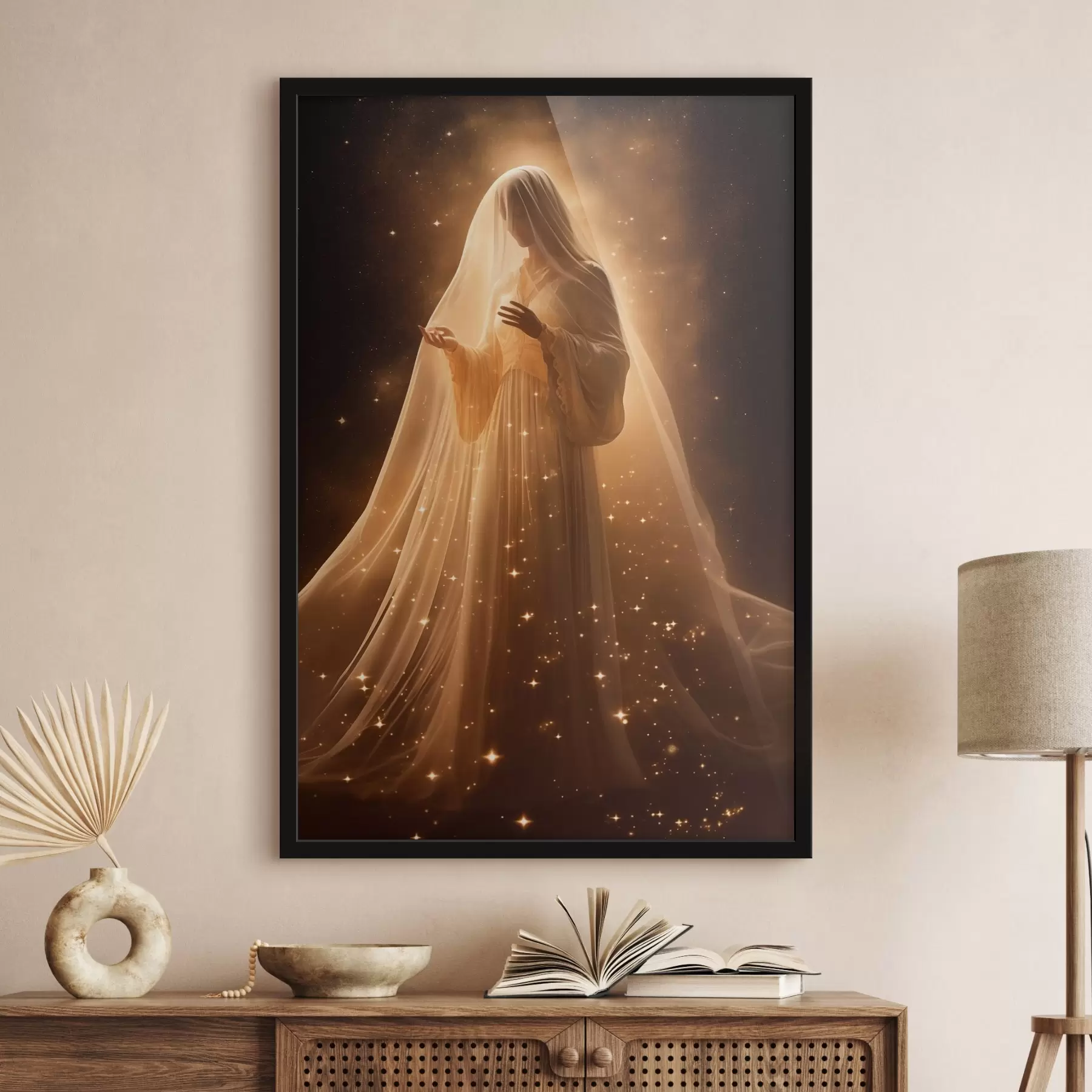 Papier peint Fille en robe sur fond sombre f43470
