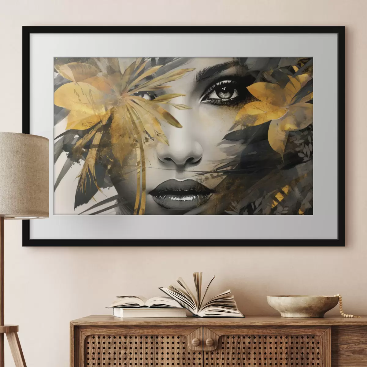 Poster Visage de fille peint à la main f43469