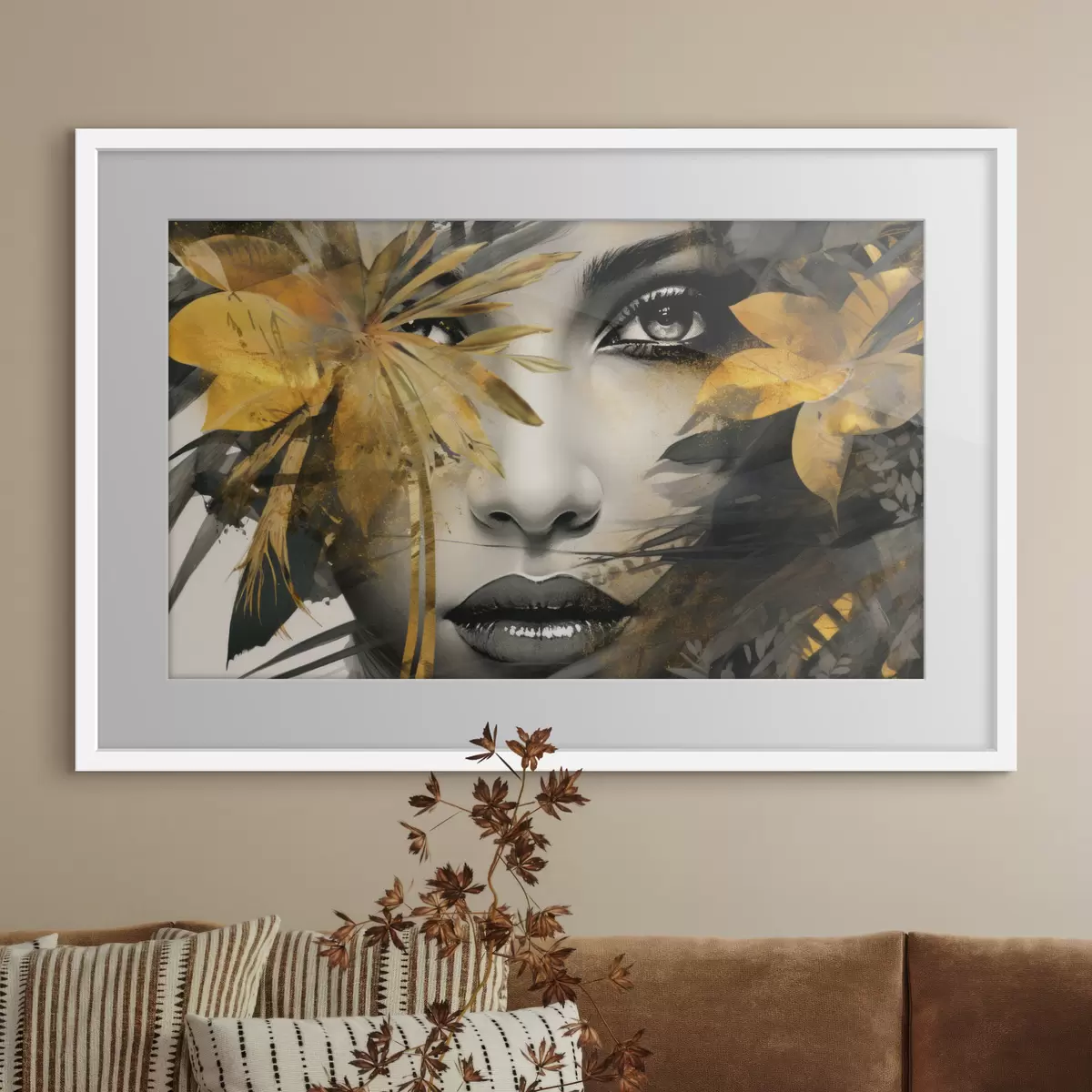 Poster Visage de fille peint à la main f43469