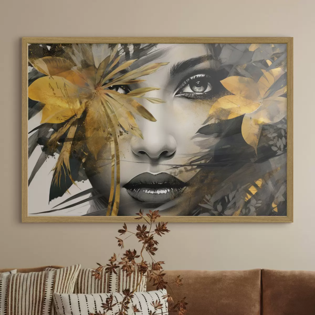Poster Visage de fille peint à la main f43469