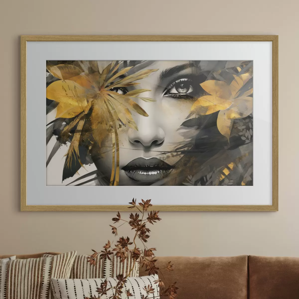 Poster Visage de fille peint à la main f43469