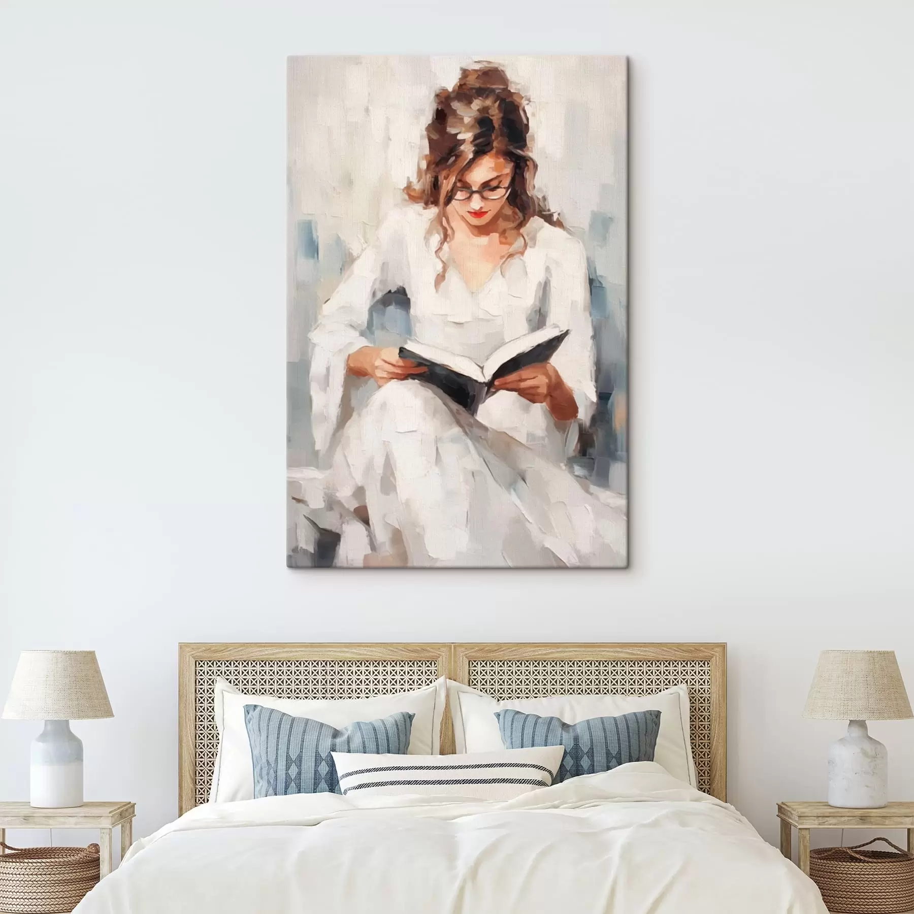 Tableau Fille avec un livre s43937