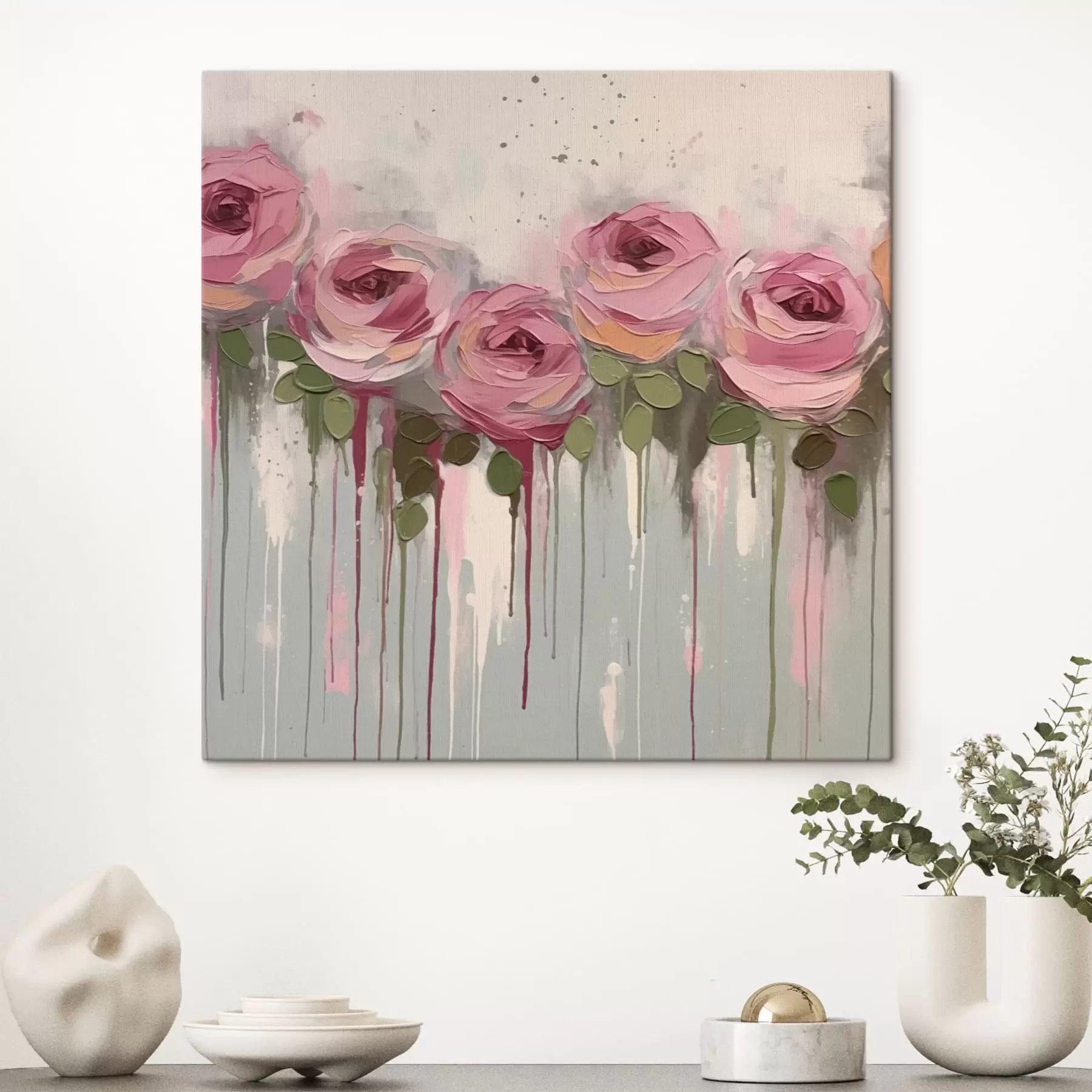 Tableau Abstraction de fleurs roses s43934