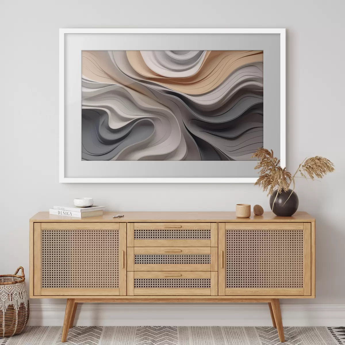 Poster Abstraction de vagues élégantes f43234