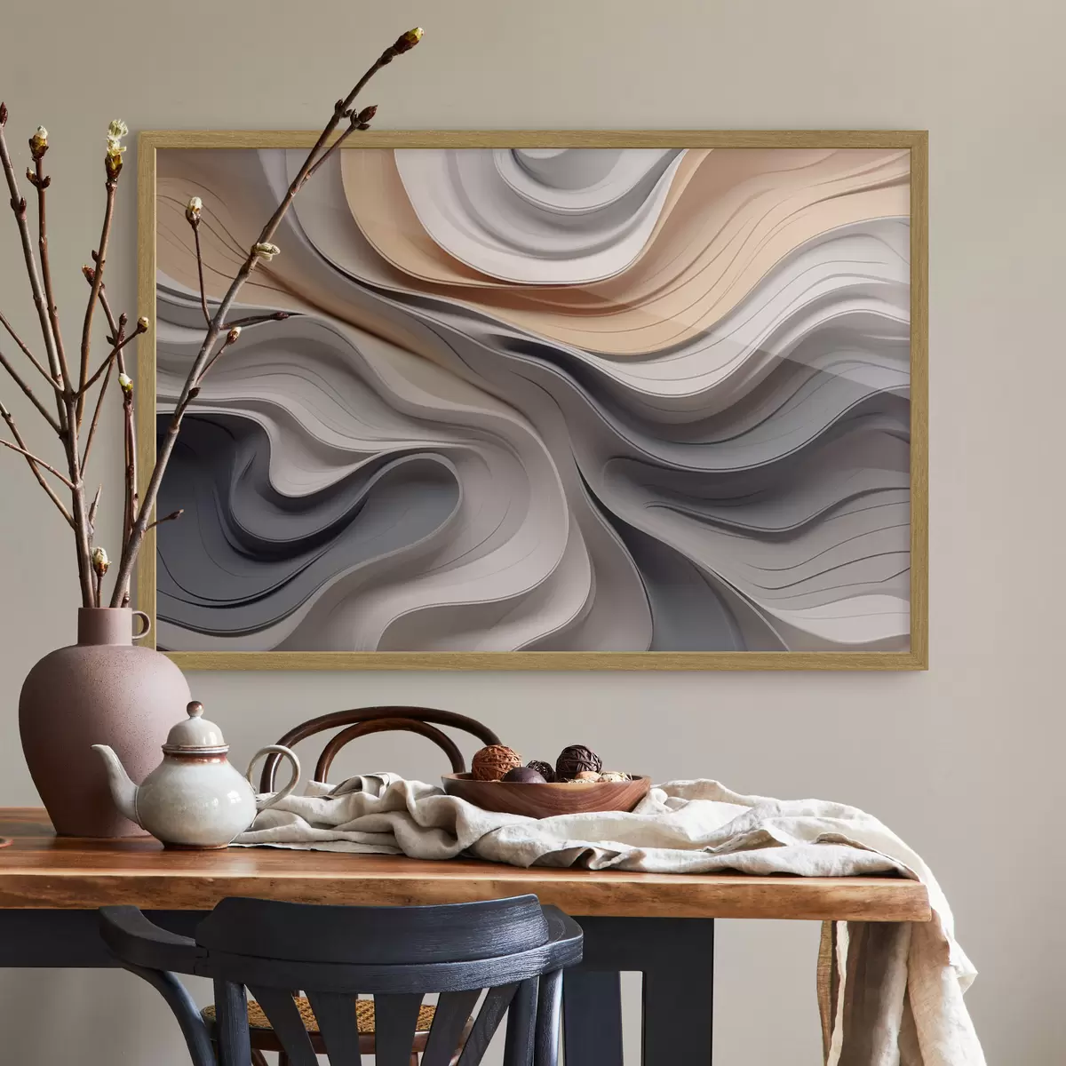 Poster Abstraction de vagues élégantes f43234