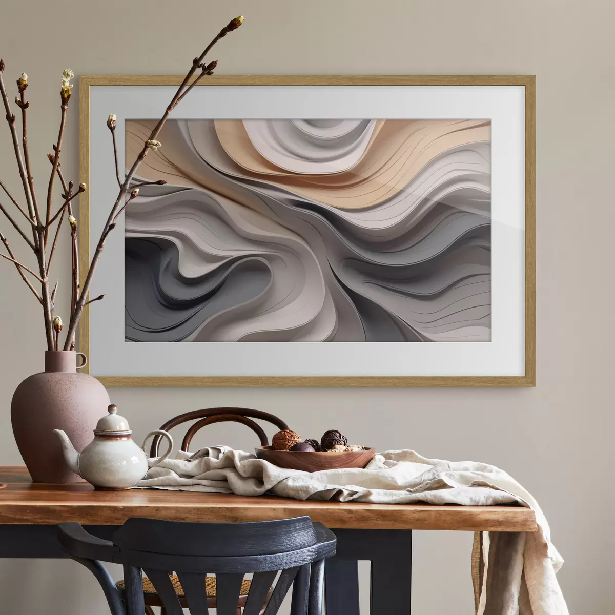 Poster Abstraction de vagues élégantes f43234