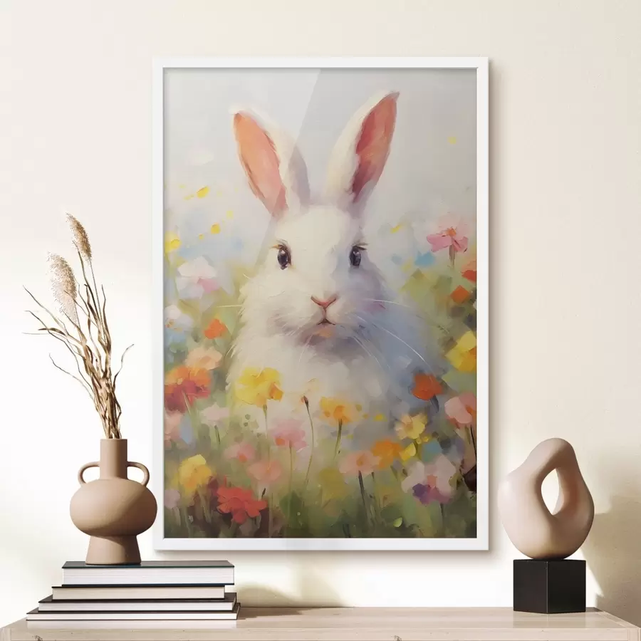 Papier peint Lapin blanc f43239