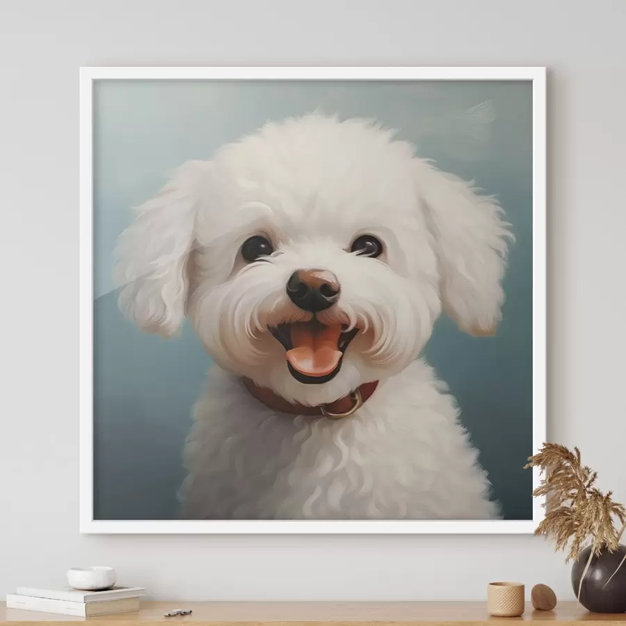 Papier peint Chien blanc joyeux f43935