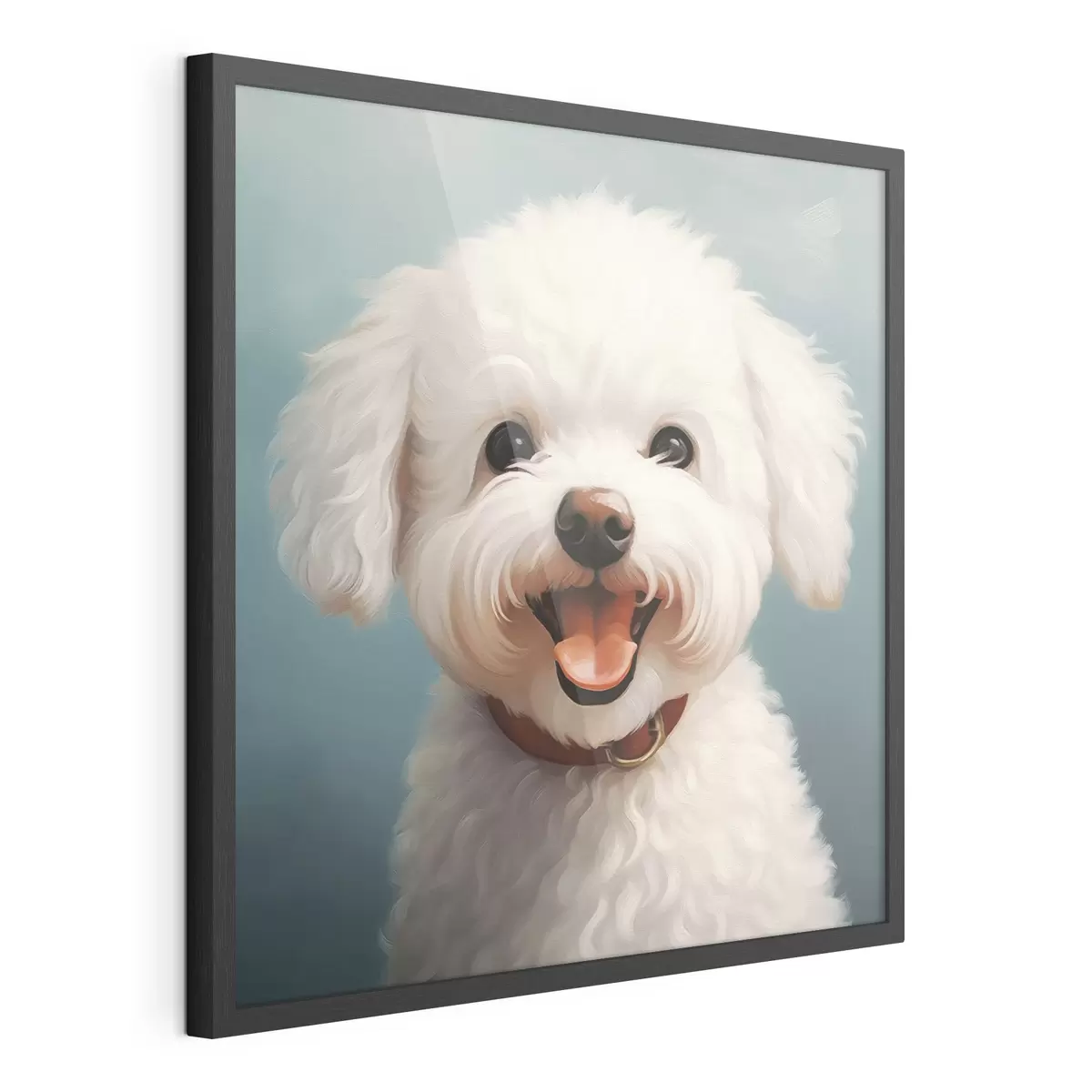 Poster Chien blanc joyeux f43935
