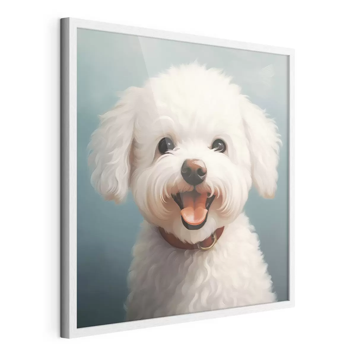 Poster Chien blanc joyeux f43935