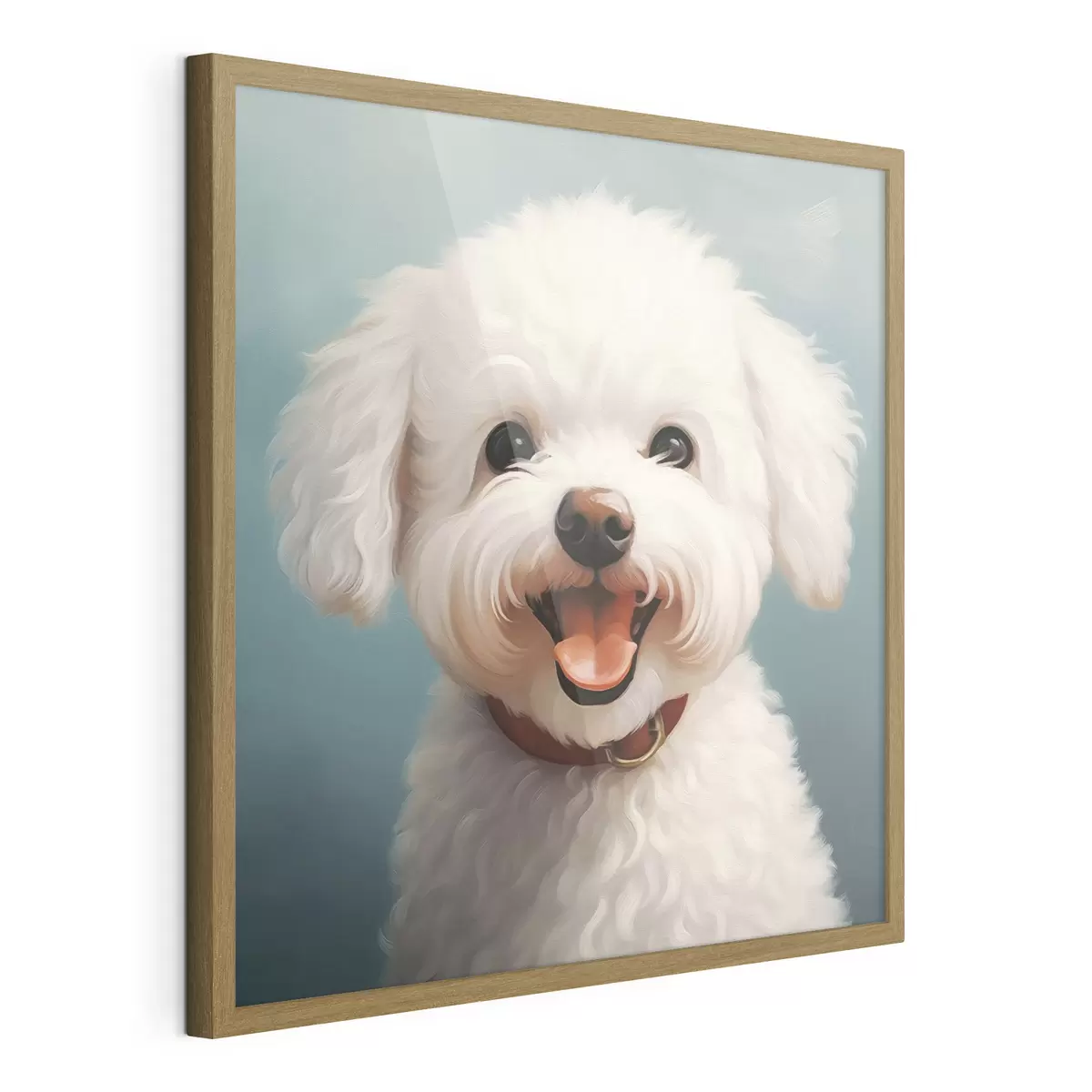 Poster Chien blanc joyeux f43935