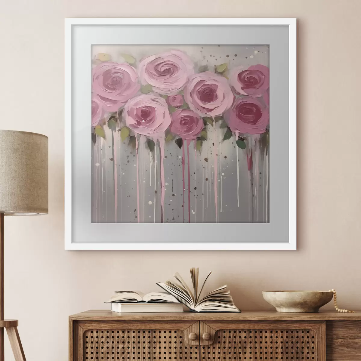 Poster Roses abstraction fleurs f43930