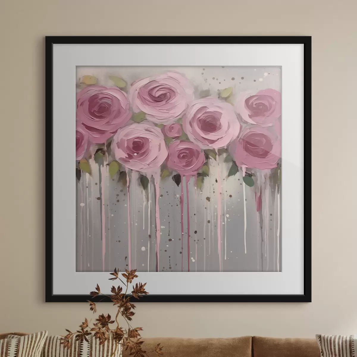 Poster Roses abstraction fleurs f43930