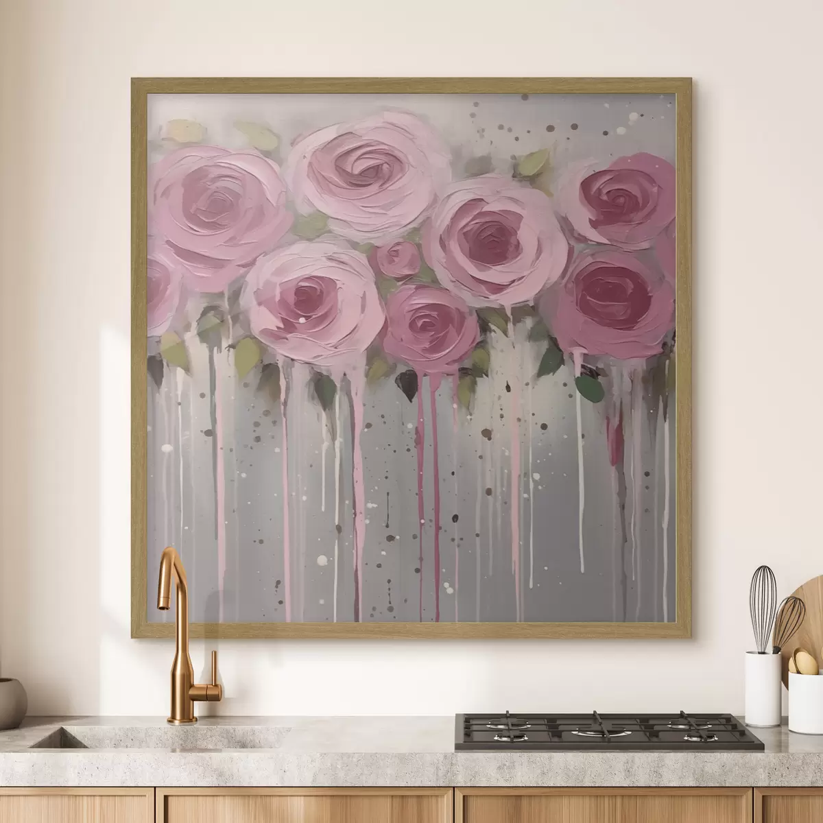 Poster Roses abstraction fleurs f43930