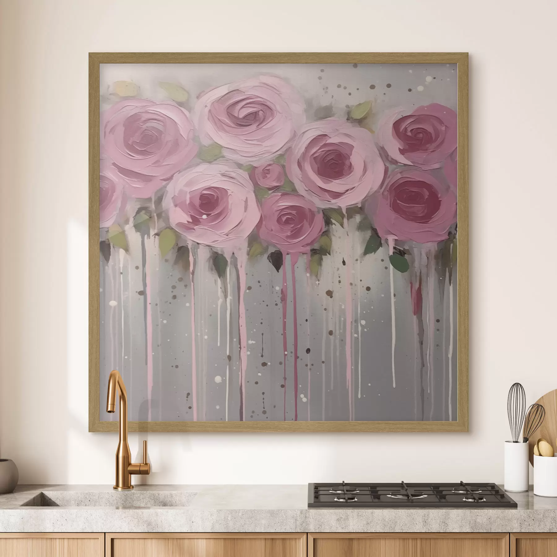 Papier peint Roses abstraction fleurs f43930