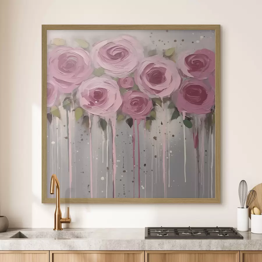 Papier peint Roses abstraction fleurs f43930