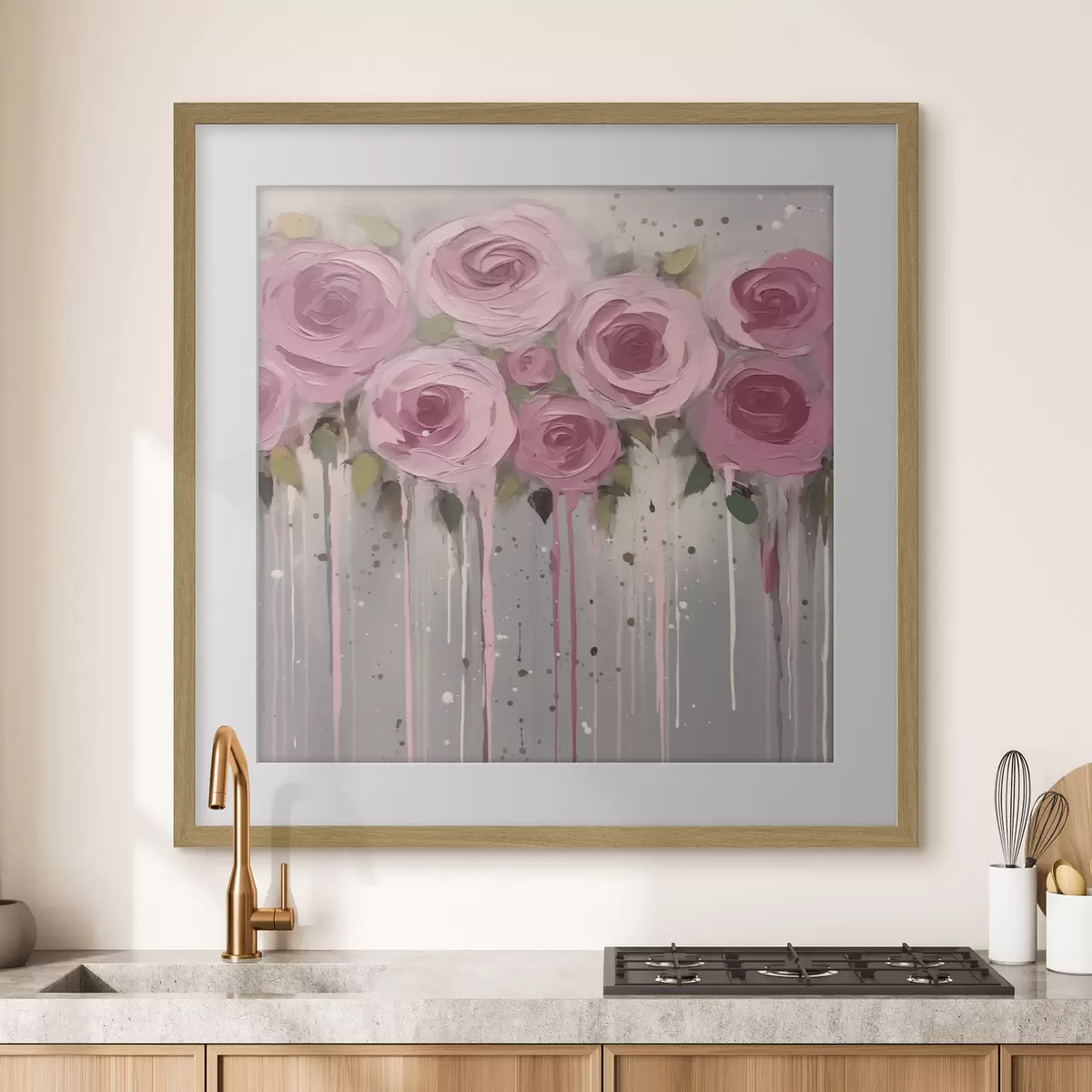 Poster Roses abstraction fleurs f43930