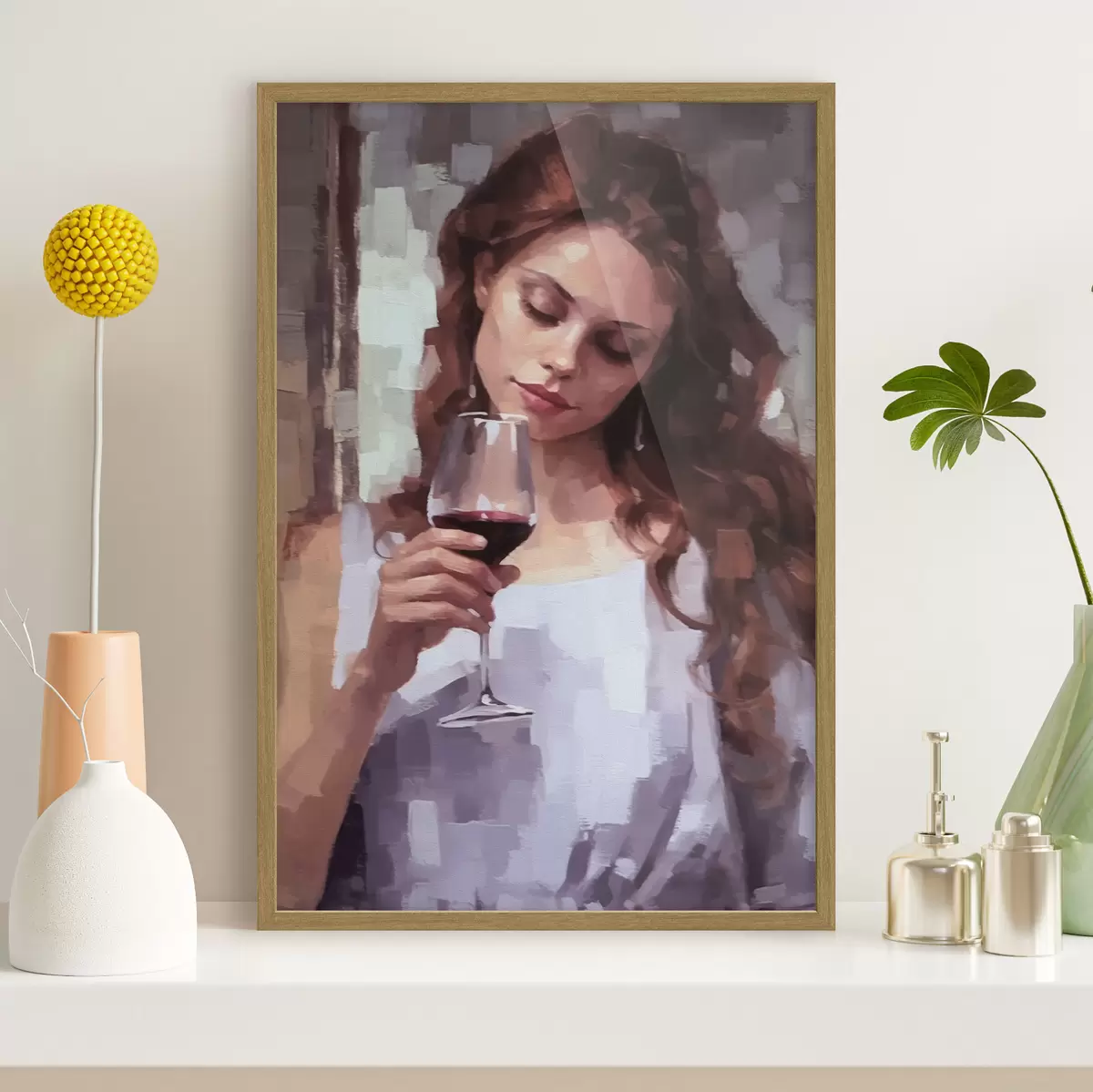 Poster Fille avec du vin f43936