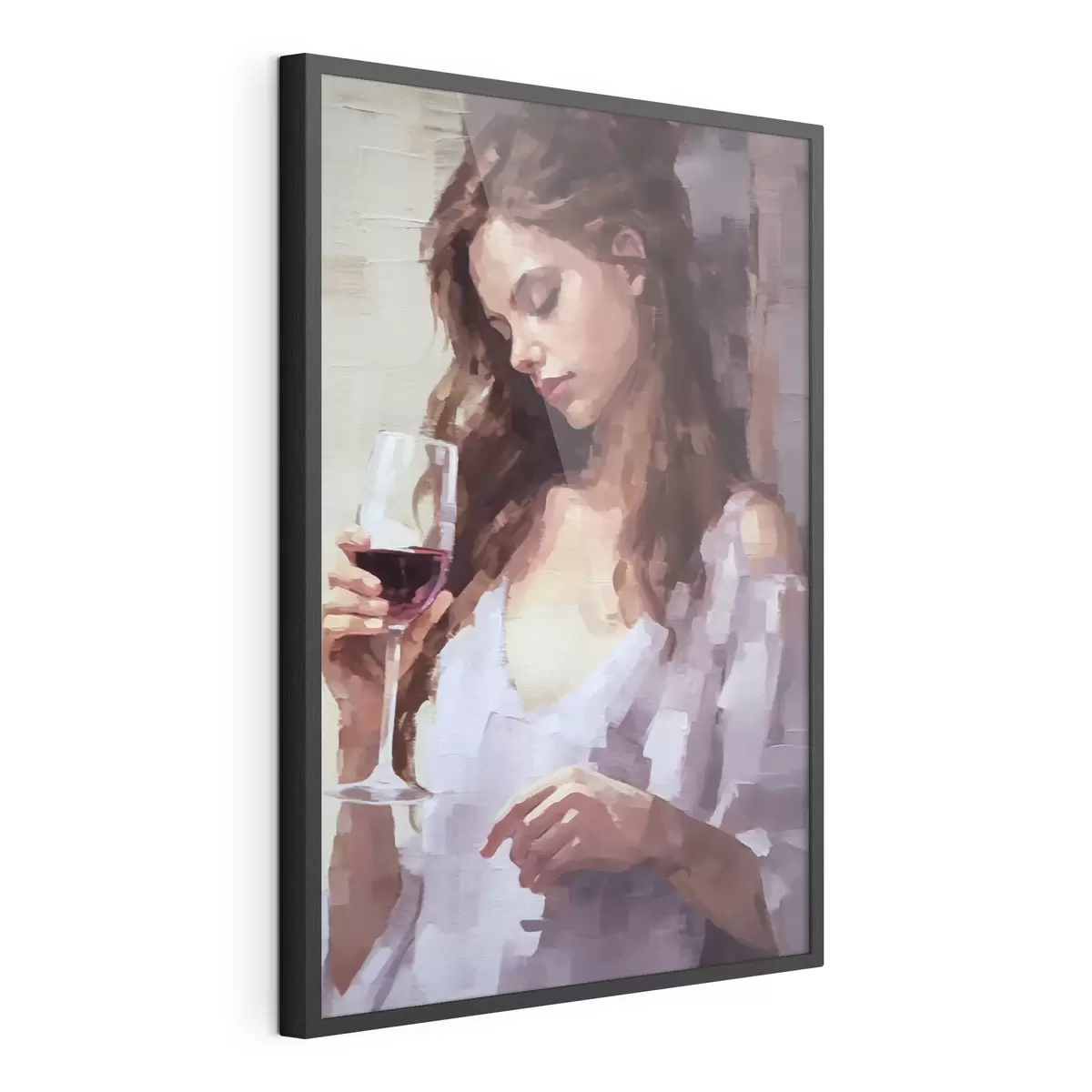 Poster Fille avec un verre de vin f43940