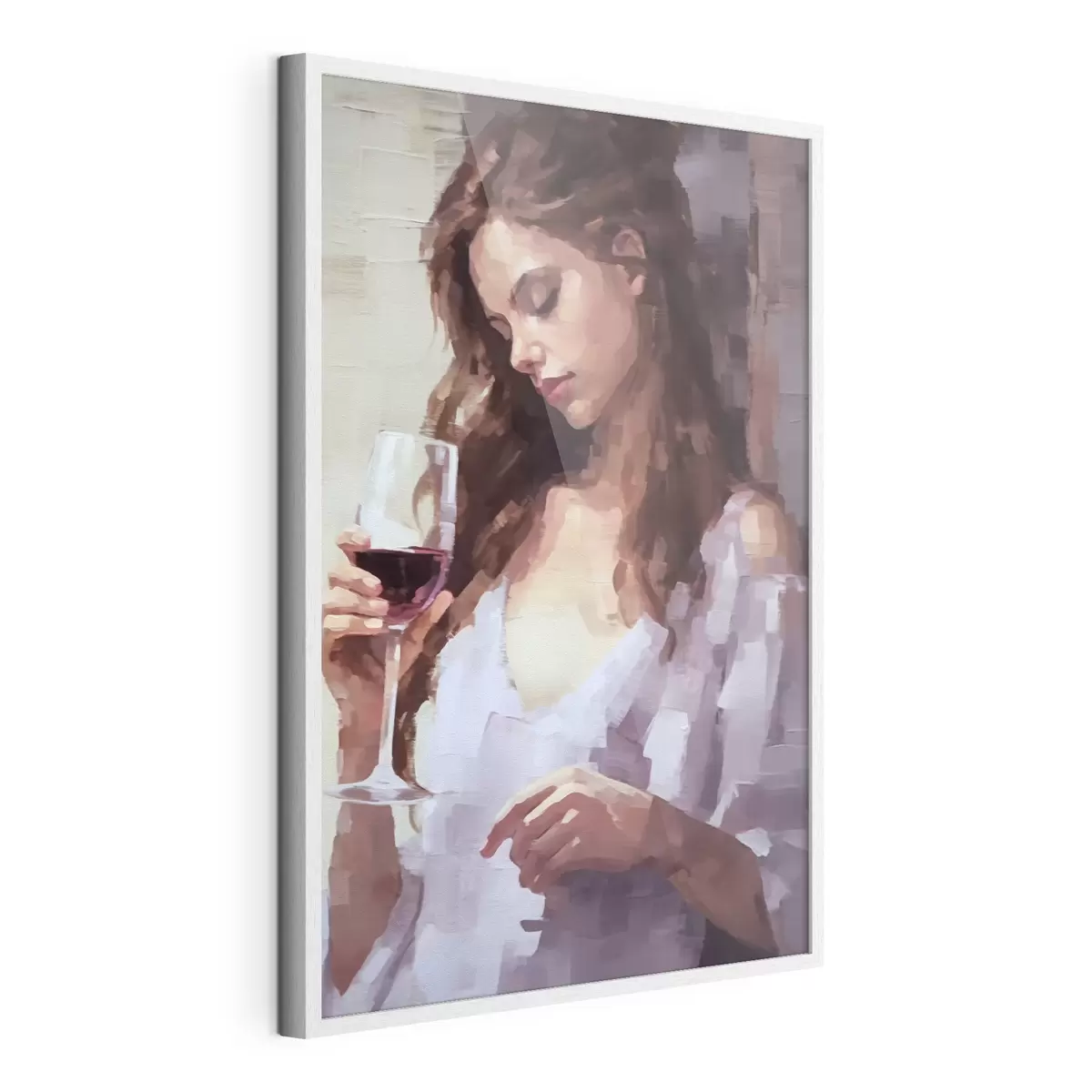 Poster Fille avec un verre de vin f43940