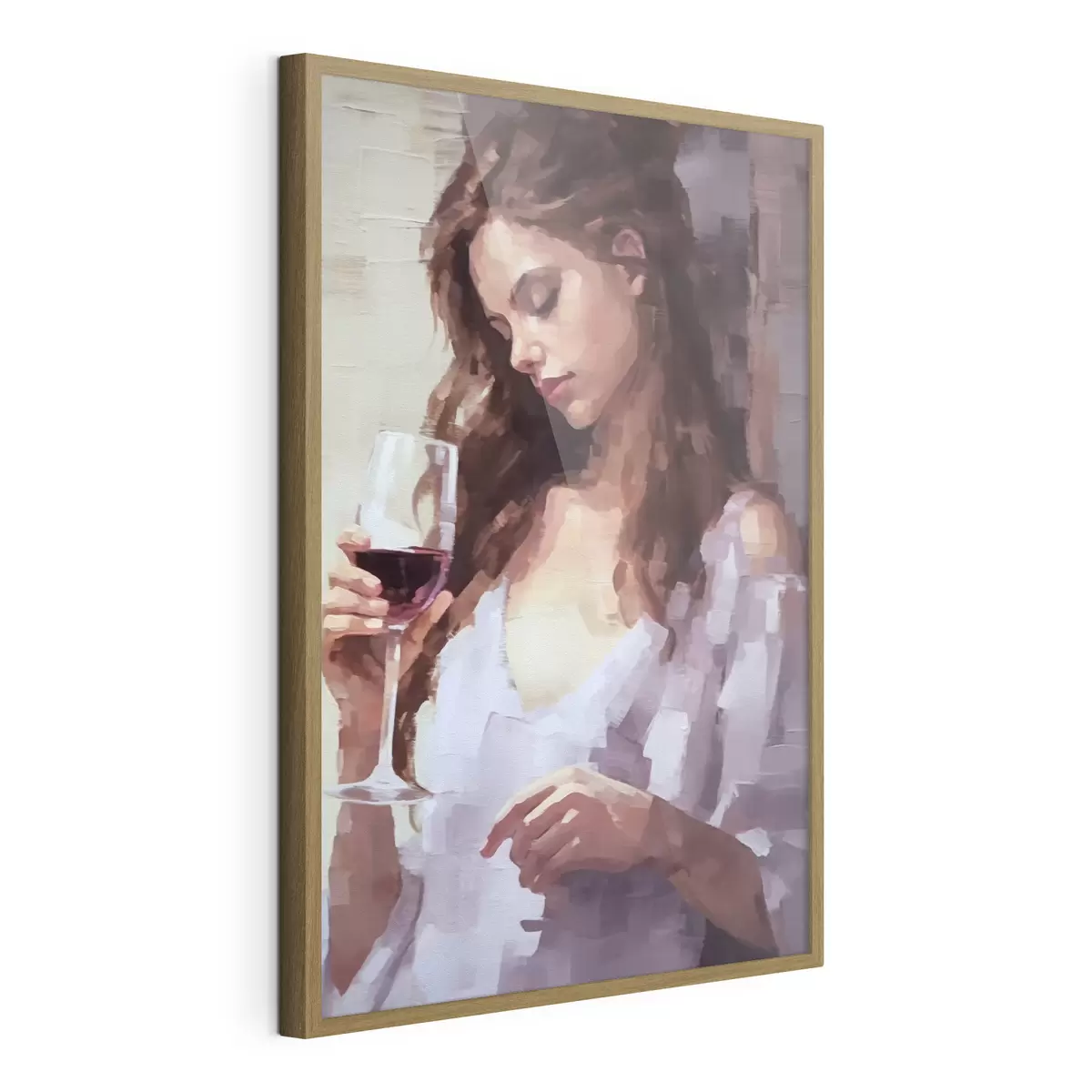 Poster Fille avec un verre de vin f43940