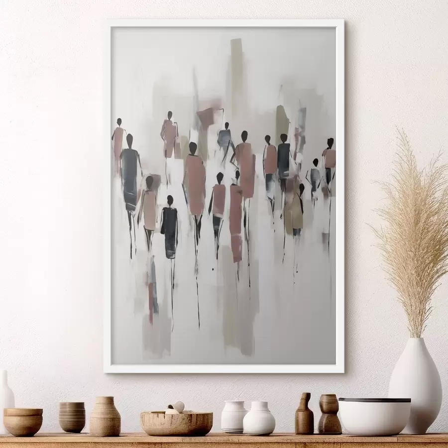 Papier peint Abstraction personnes foule f43485