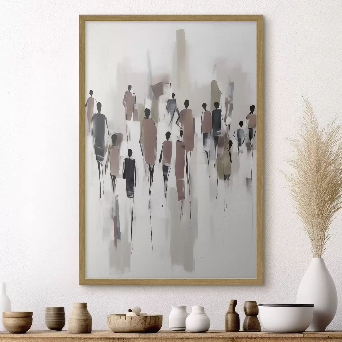 Poster Abstraction personnes foule f43485