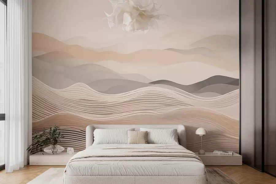 Papier peint Lignes abstraites en forme de vagues w03612