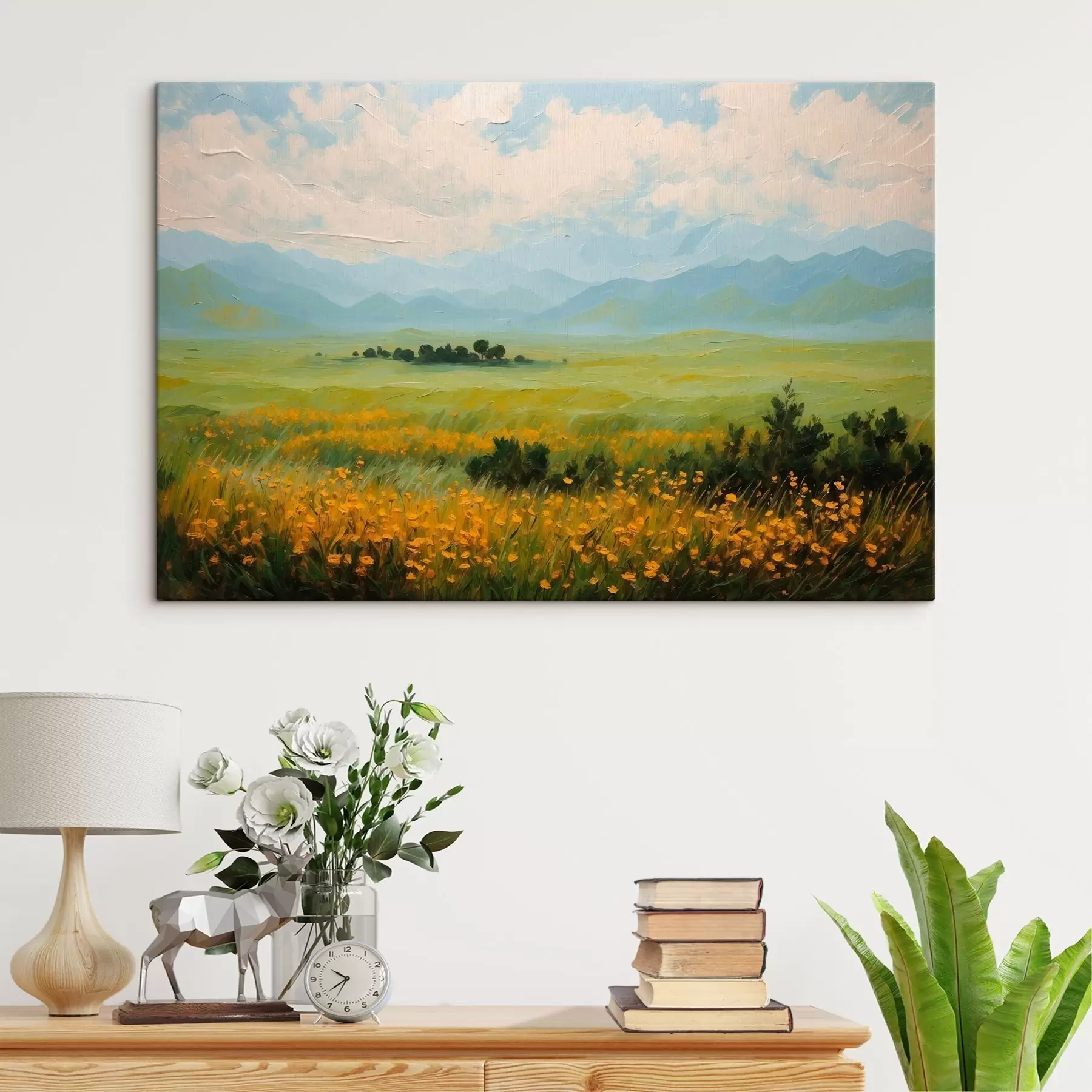 Tableau Champ de fleurs en peinture à l'huile s43451