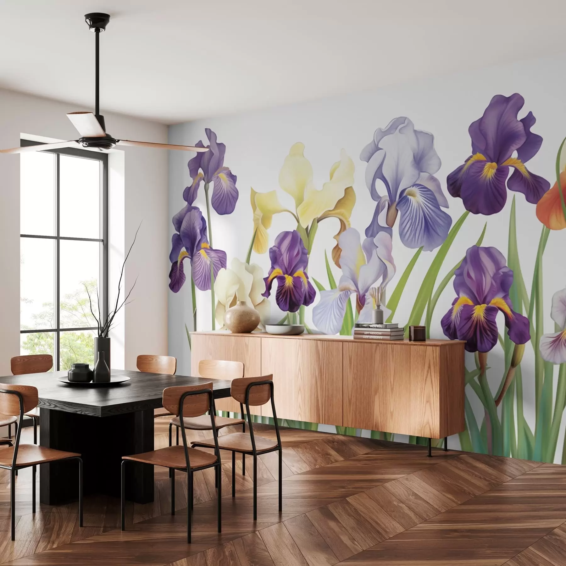Papier peint Fleurs d'iris w03641