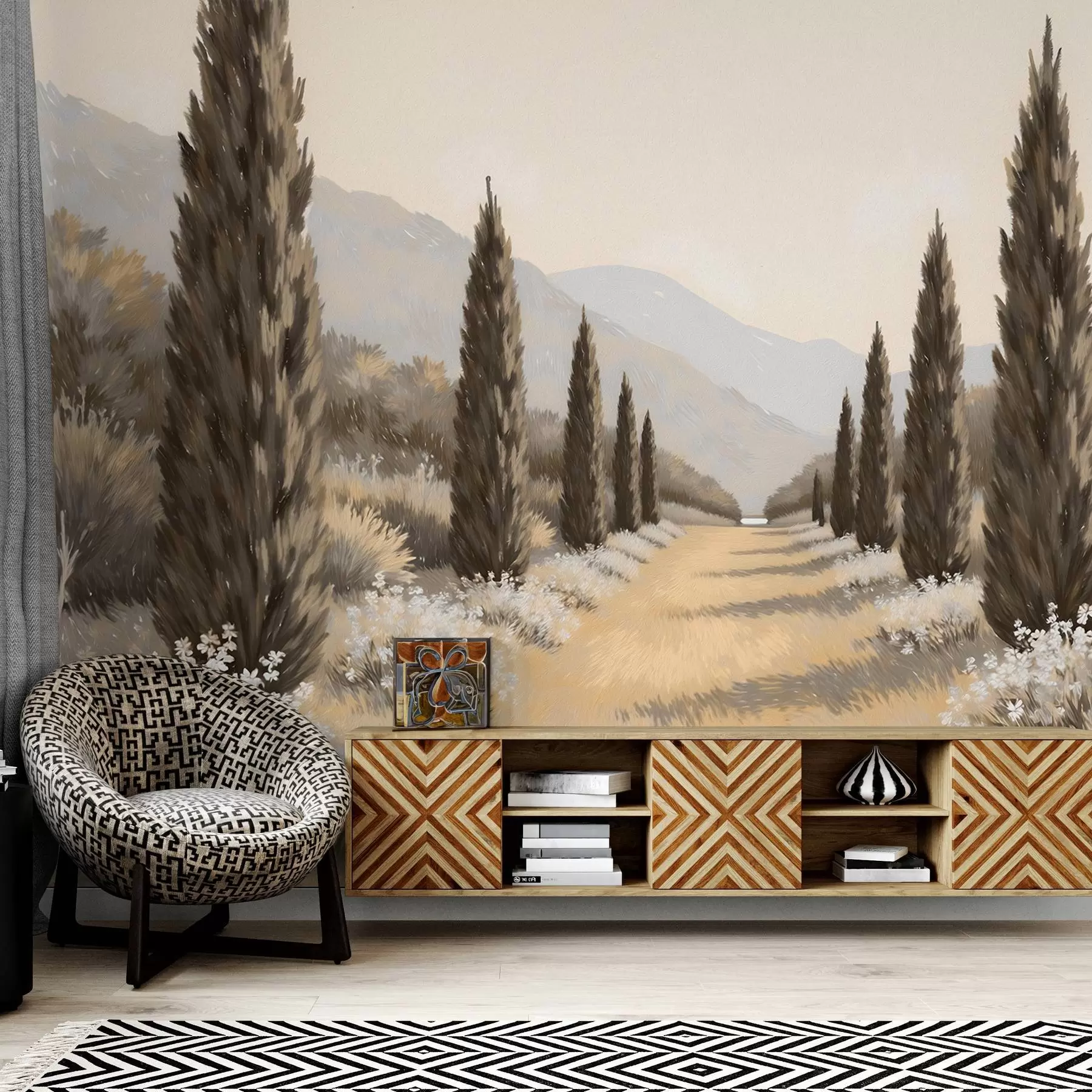 Papier peint Jardin peint à l'huile w03662v1