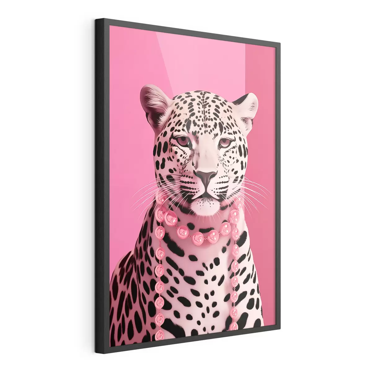 Poster Léopard en rose f43976