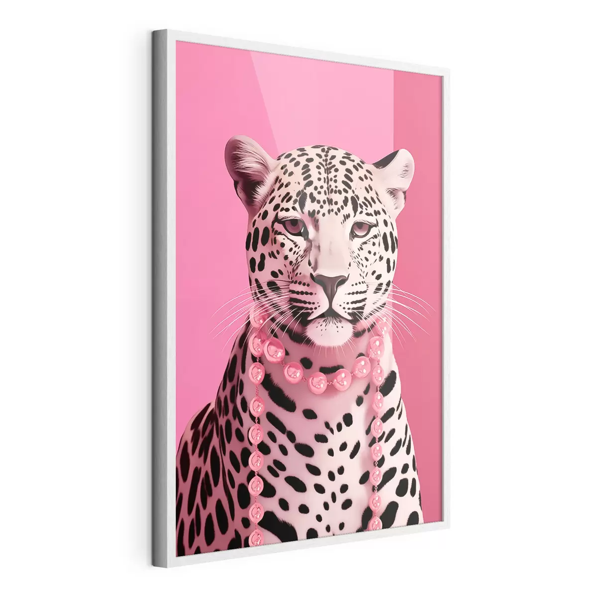 Poster Léopard en rose f43976