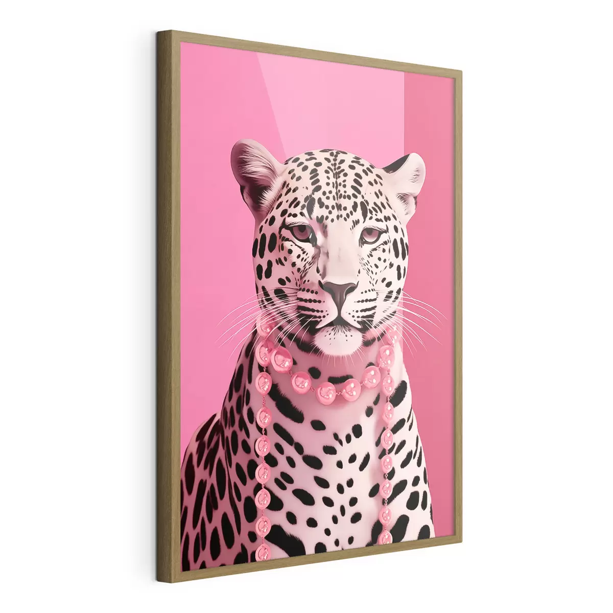 Poster Léopard en rose f43976