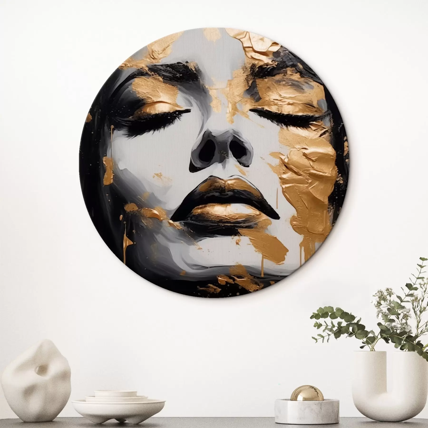 Tableau Portrait d'une femme avec des traits abstraits r43988