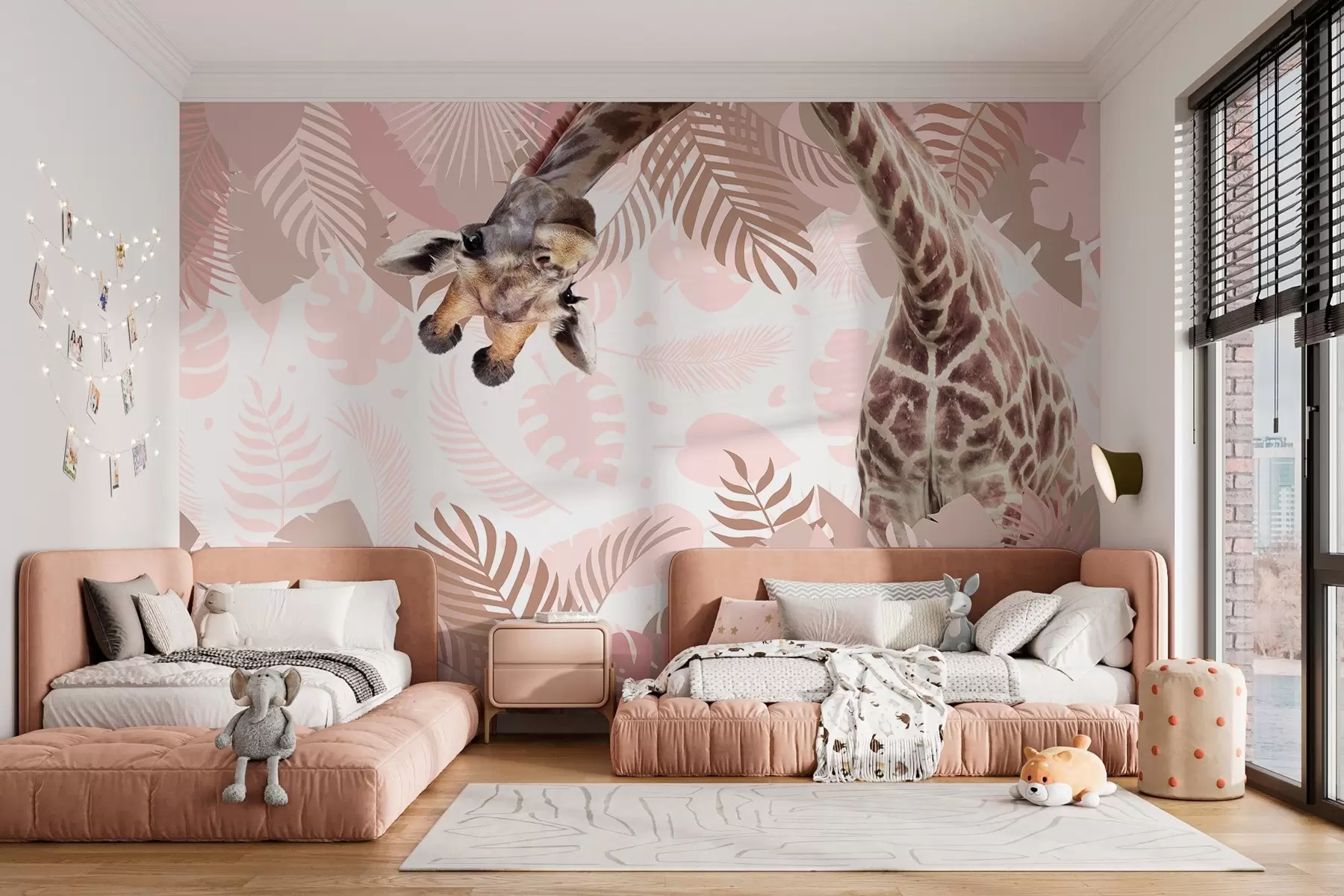 Papier peint girafe curieuse dans la jungle w03619