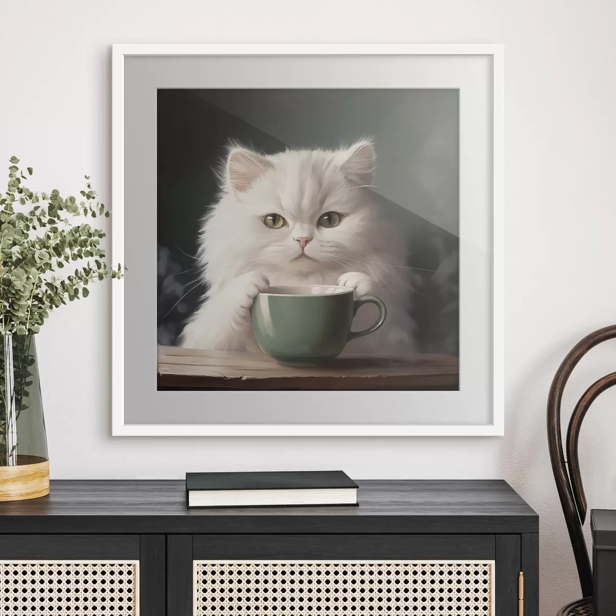 Poster Thé avec le chat f44032