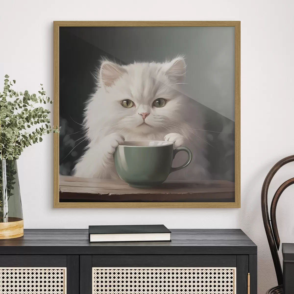 Poster Thé avec le chat f44032