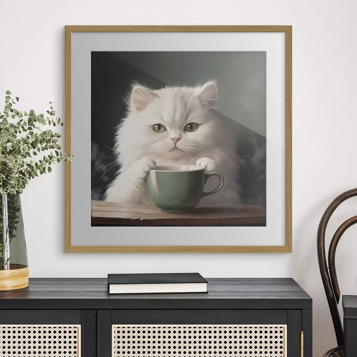 Poster Thé avec le chat f44032