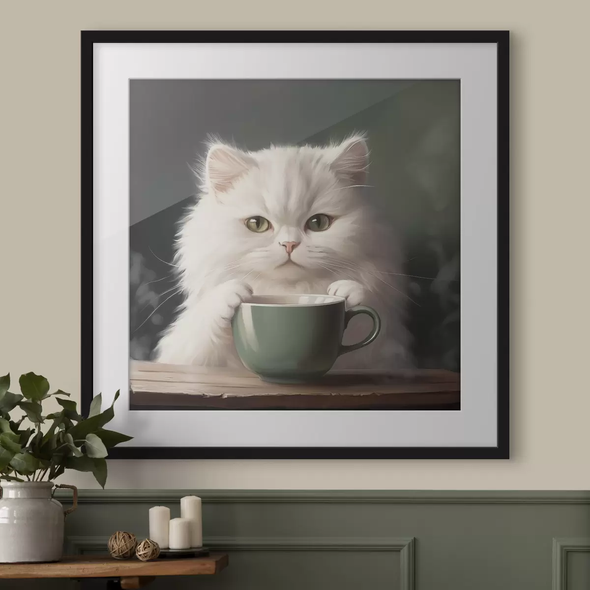 Poster Thé avec le chat f44032