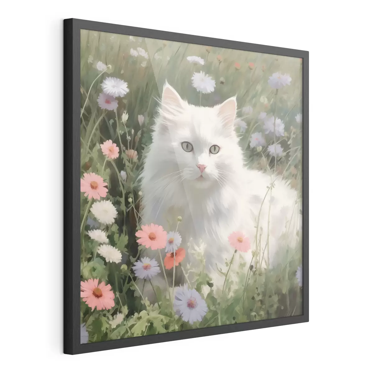 Poster Chat dans les fleurs f44050
