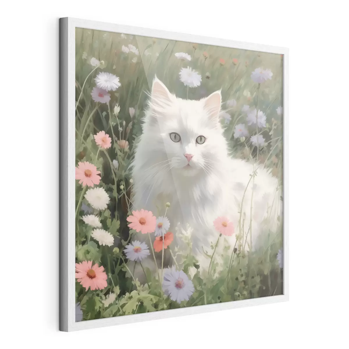 Poster Chat dans les fleurs f44050
