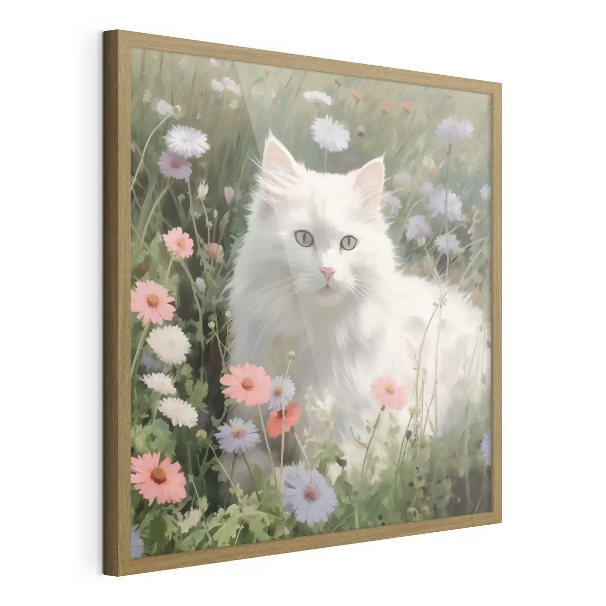 Poster Chat dans les fleurs f44050