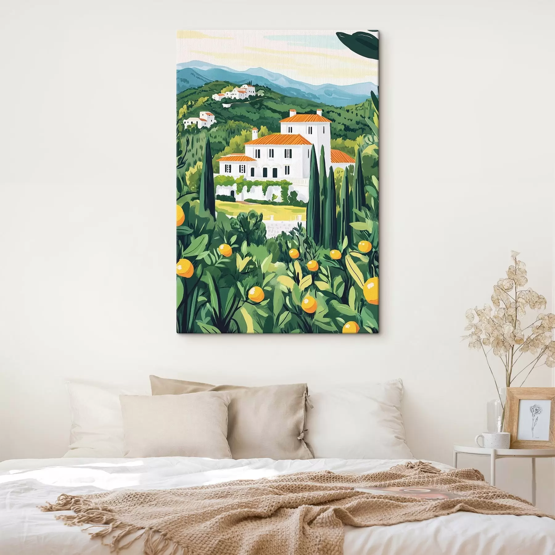 Tableau Nature estivale, méditerranéenne, citronniers, architecture s44028
