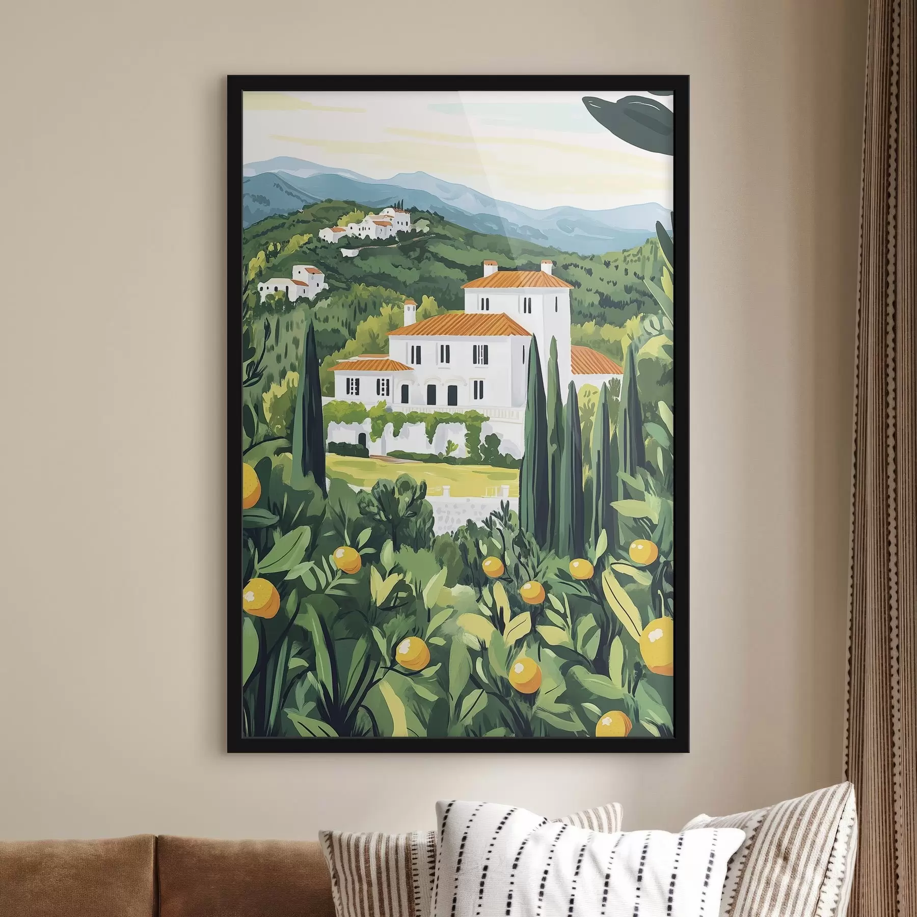 Papier peint Nature estivale, méditerranéenne, citronniers, architecture f44028